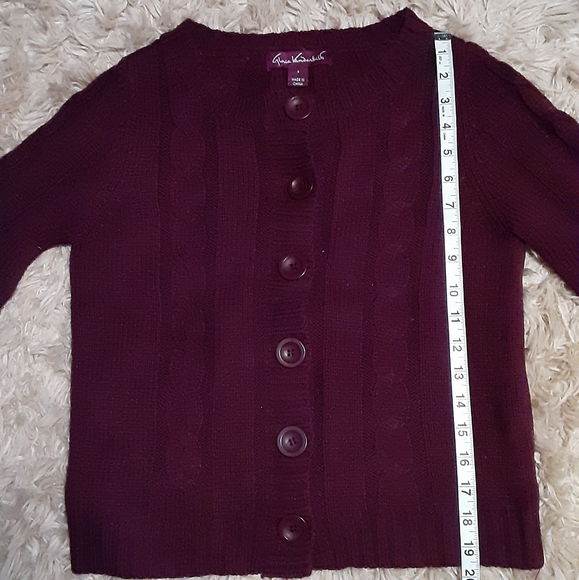 Cable Knit Button Up Sweater, Small - Picture 4 of 8
